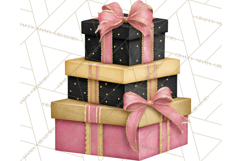 Pink and Black Glam Christmas PNG Clipart Product Image 4
