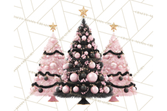 Pink and Black Glam Christmas PNG Clipart Product Image 5