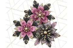 Pink and Black Glam Christmas PNG Clipart Product Image 3