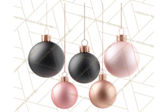 Pink and Black Glam Christmas PNG Clipart Product Image 4