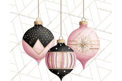 Pink and Black Glam Christmas PNG Clipart Product Image 5