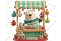 Cute Christmas Market Stall Clipart for Crafts PNG Product Image 2