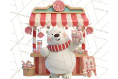 Cute Christmas Market Stall Clipart for Crafts PNG Product Image 2