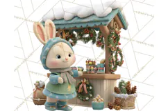 Cute Christmas Market Stall Clipart for Crafts PNG Product Image 3
