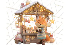 Cute Christmas Market Stall Clipart for Crafts PNG Product Image 2