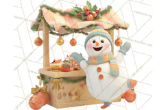 Cute Christmas Market Stall Clipart for Crafts PNG Product Image 4