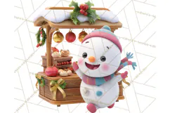 Cute Christmas Market Stall Clipart for Crafts PNG Product Image 5