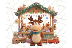 Cute Christmas Market Stall Clipart for Crafts PNG Product Image 3