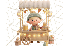 Cute Christmas Market Stall Clipart for Crafts PNG Product Image 2