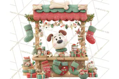 Cute Christmas Market Stall Clipart for Crafts PNG Product Image 3