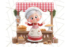 Cute Christmas Market Stall Clipart for Crafts PNG Product Image 5
