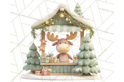 Cute Christmas Market Stall Clipart for Crafts PNG Product Image 3