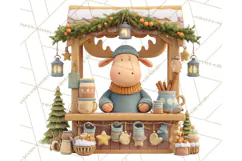 Cute Christmas Market Stall Clipart for Crafts PNG Product Image 4
