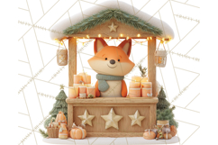 Cute Christmas Market Stall Clipart for Crafts PNG Product Image 5