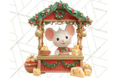 Cute Christmas Market Stall Clipart for Crafts PNG Product Image 2