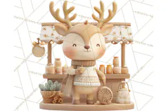 Cute Christmas Market Stall Clipart for Crafts PNG Product Image 3