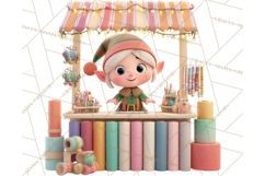 Cute Christmas Market Stall Clipart for Crafts PNG Product Image 4