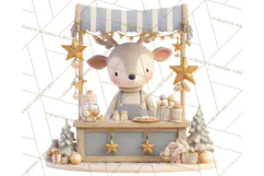 Cute Christmas Market Stall Clipart for Crafts PNG Product Image 5
