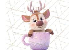 Christmas Characters in Mugs PNG Clipart Product Image 2