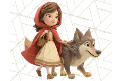 Crimson Cloak Fairy Tale Storybook PNG Clipart Product Image 3