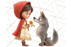 Crimson Cloak Fairy Tale Storybook PNG Clipart Product Image 5