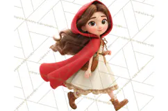 Crimson Cloak Fairy Tale Storybook PNG Clipart Product Image 3