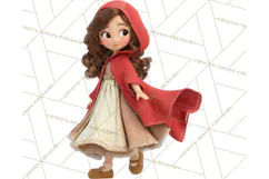 Crimson Cloak Fairy Tale Storybook PNG Clipart Product Image 4