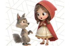 Crimson Cloak Fairy Tale Storybook PNG Clipart Product Image 5
