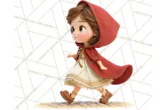 Crimson Cloak Fairy Tale Storybook PNG Clipart Product Image 3