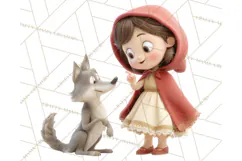 Crimson Cloak Fairy Tale Storybook PNG Clipart Product Image 5