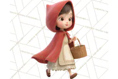 Crimson Cloak Fairy Tale Storybook PNG Clipart Product Image 5