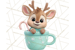 Christmas Characters in Mugs PNG Clipart Product Image 4