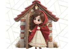 Crimson Cloak Fairy Tale Storybook PNG Clipart Product Image 3