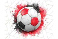 Soccer Clipart PNG with Team Color Paint Splash Design Product Image 2