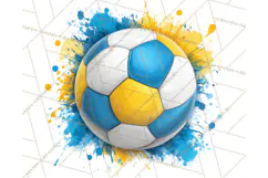 Soccer Clipart PNG with Team Color Paint Splash Design Product Image 3
