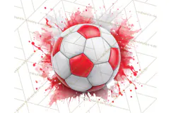 Soccer Clipart PNG with Team Color Paint Splash Design Product Image 3