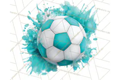 Soccer Clipart PNG with Team Color Paint Splash Design Product Image 4