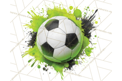 Soccer Clipart PNG with Team Color Paint Splash Design Product Image 5