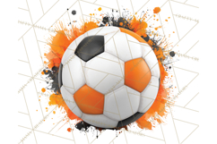 Soccer Clipart PNG with Team Color Paint Splash Design Product Image 2