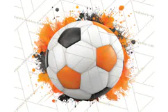 Soccer Clipart PNG with Team Color Paint Splash Design Product Image 2
