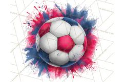 Soccer Clipart PNG with Team Color Paint Splash Design Product Image 2