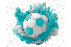 Soccer Clipart PNG with Team Color Paint Splash Design Product Image 3