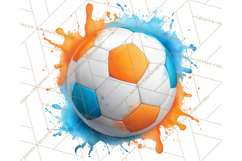 Soccer Clipart PNG with Team Color Paint Splash Design Product Image 4