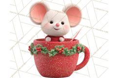 Christmas Characters in Mugs PNG Clipart Product Image 3