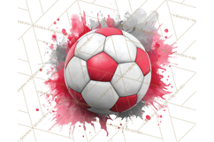 Soccer Clipart PNG with Team Color Paint Splash Design Product Image 2