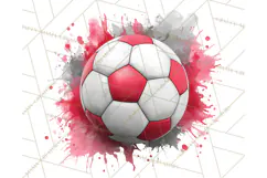 Soccer Clipart PNG with Team Color Paint Splash Design Product Image 2