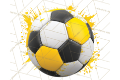 Soccer Clipart PNG with Team Color Paint Splash Design Product Image 3