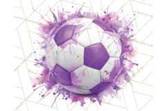 Soccer Clipart PNG with Team Color Paint Splash Design Product Image 4