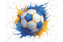 Soccer Clipart PNG with Team Color Paint Splash Design Product Image 2