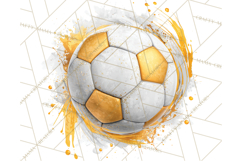 Soccer Clipart PNG with Team Color Paint Splash Design Product Image 3